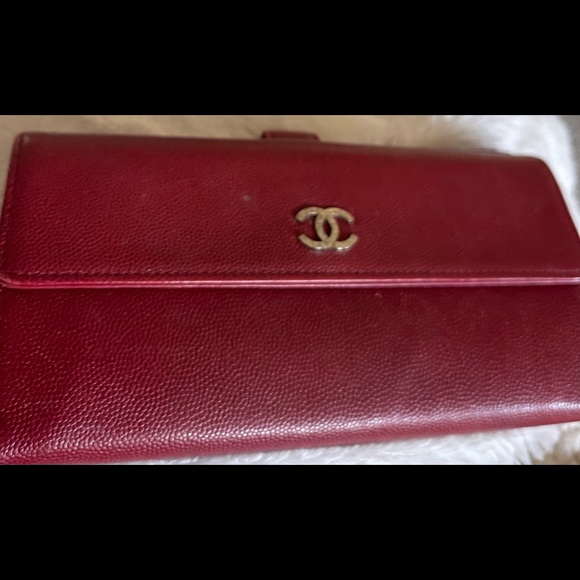 🔥AUTHENTIC CHANEL🔥 Gusset Wallet Caviar Long ❤️ - Picture 1 of 10